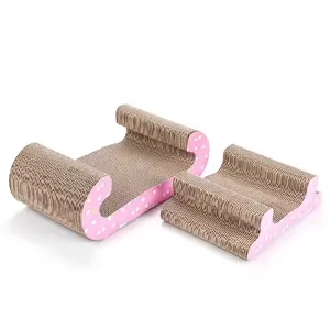 MEOW LOVE 2 Sets of Cat Corrugated Cardboard Multi-Shape Design With Catnip Combination No Scraps Can Be Customized Patterns thumbnail-4