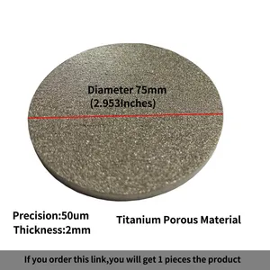 1 Pc Round Titanium Powder Sintered Plates Gas Distribution Conditioning System Air Stratification Filter Porous Titanium Plate 50μm thumbnail-3