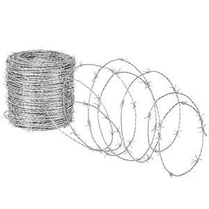 High Tensile Razor Barbed Wire Fence 500 Meters Sharp Edge Barbed Steel Blade Wire Mesh 12.5 Galvanized Barb Wire Price Per Roll thumbnail-2