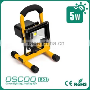 New Super Power Oscoo Manufacturer Hot IP65 Portable Rechargeable High Bright 5 Watt LED Flood Light With Car Charger thumbnail-1
