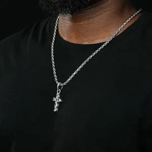 Shining Star Jewelry Manufacturer Men Women Baguette Moissanite Cross Pendant thumbnail-3