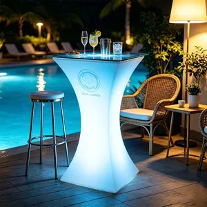 Wholesale Led Bar Table 16 Color Changing Illuminated Table Waterproof Outdoor Furniture Event Party Led Cocktail Table thumbnail-2