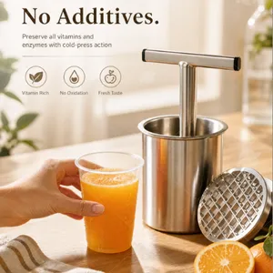T‑Handle Manual Press, Stainless‑Steel Fruit Wine Juicer, Household Fresh Fruit Pressing Tool for Pomegranates and Grapes thumbnail-3