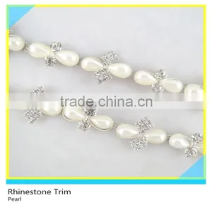 Fabulous 888 Crystal Rhinestone Pearl Silver Chain For Wedding Decoration thumbnail-2
