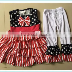 Girls Boutique Summer Clothing Sets Girls July 4th Outfits Pettiskirt and Capris Outfits Kids Clothes thumbnail-3