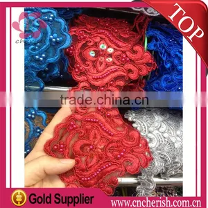 2016 Sew On Flower Pattern Organza Lace Stocking Lace For Garment Dress Quality Choice thumbnail-1