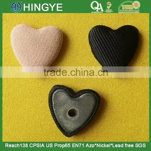 20MM Heart Shape Fabric Covered Button With 3mm Hole on Back -- F1559 thumbnail-1