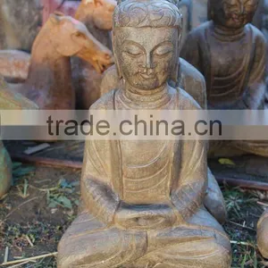 Chinese Antique Garden Statues Stone Buddha thumbnail-1