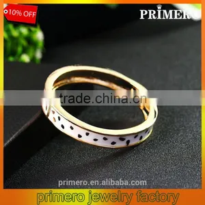 High Quality Alloy Gold Plated Wave Point Enamel Bangles Fashion Jewelry Wholesale thumbnail-1