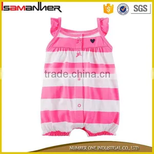 Wholesale Party Wear Stripe Ruffle Sleeve Summer Soft Adult Baby Romper Supplier's Choice thumbnail-1