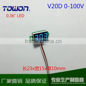 Digital Voltmeter 100V DC Three Bit Red Green Blue 0.36 " LED Voltage Meter With Reverse Connection Protection thumbnail-2