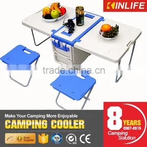 Travel Insulated Ice Box With Fold-able Table and Chair Quality Choice thumbnail-1