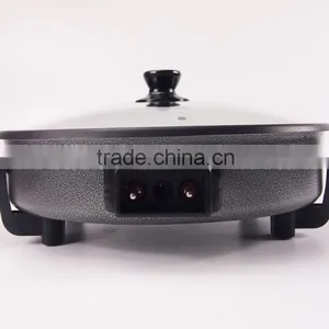 Black Non-Stick Skillet Electric Frying Pan Temperature Control With Glass Lid thumbnail-3