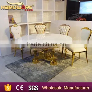 Luxury Bast Quality Golden Mdf Top Round Wedding Table thumbnail-3