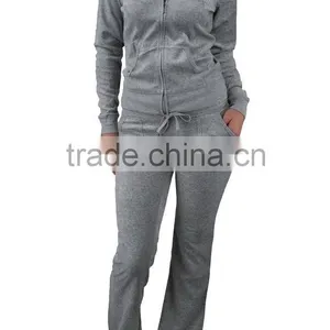 2016 China Sports Cheap Fashion Women Wholesale Velour Tracksuits With Hood for Lady thumbnail-3