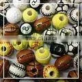 Large Sport Shaped Ceramic Beads thumbnail-1