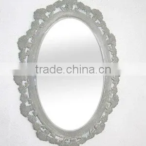 110703WE-Oval Metal Framed Wall Mirror thumbnail-1