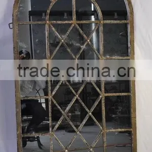 12B650SG Iron Industrial Vintage Wall Mirror thumbnail-1