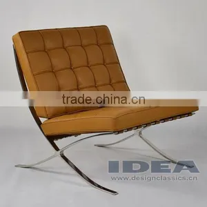 DC2001 Replica Mies Van Der Rohe Barcelona Chair - Light Brown thumbnail-4