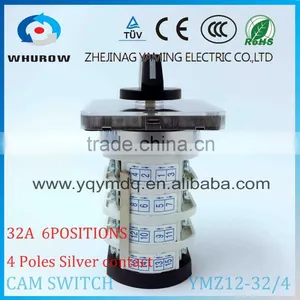 Cam Switch YMZ12-32/4 0-6 Positions 32A Ui 690V 4 Poles White Black Changeover Rotary Switch Sliver Point Contacts thumbnail-3