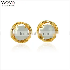 Gold Earring Jewery 2015 New Stone Fashion Women's Earrings2 Gram Gold Beautiful Designed Earrings thumbnail-1