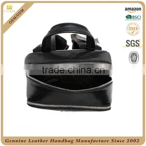 Guangzhou OEM Factory Custom Lady Leather Backpack Black Travel Bag Genuine Leather Women Backpack With Your Logo thumbnail-5