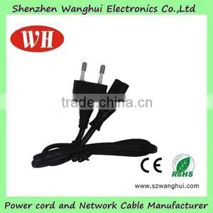 German Type Rubber Two Round Pin Power Cord for Monitor thumbnail-5