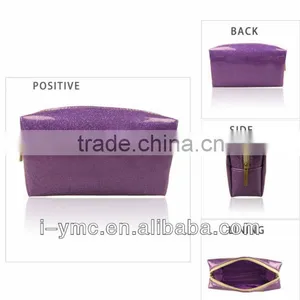 Purple Glitter Travel PVC Foldable Makeup Bag thumbnail-1