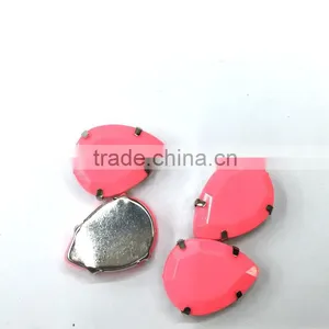18*25mm Navette Marquise Neon Hot Pink Pastel Candy Acrylic Rhinestone Metal Claw Sewing on Craft Hobby Bracelet DIY Trim thumbnail-3