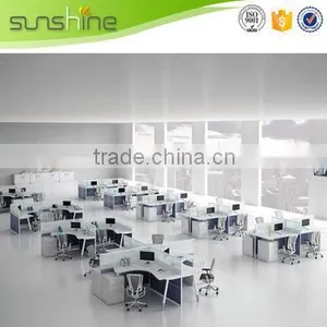 Sunshine Aluminum Partition Office Cubicle Workstation With Three Drawers Steel Leg Support thumbnail-3