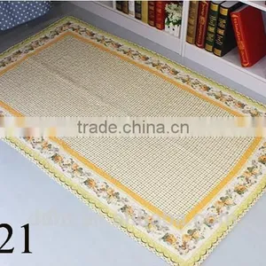 Green Yellow Flowers Edge Patchwork Floor Mats / Patchwork Carpets thumbnail-1