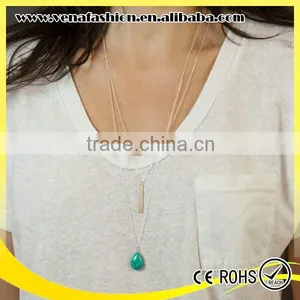 Double Fancy Latest Long Chain Layered Necklace thumbnail-6