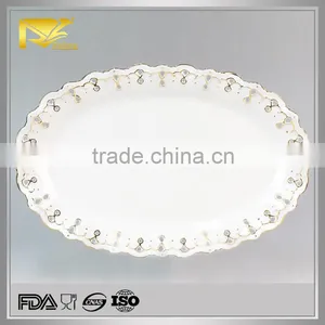 Factory Direct Ceramic Bulk Dinner Plates, Italian Ceramic Dinner Plates, Oval Plate thumbnail-1