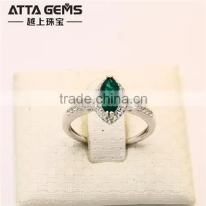 Created Marquise Shape Emerald 925 Silver Ring Price thumbnail-4