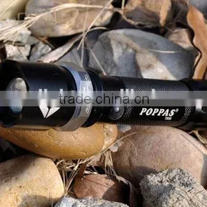 Promotion POPPAS T809 3W XPE Zoomable Bright Rechargeable Aluminium 18650 Battery Led Torch Flashlight thumbnail-5