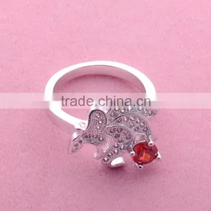 >>>2016 YIWU T&J Women Fashion Korean Style Rings Silver Plated Flower Rhinestone Crystal Rings for Lady/ thumbnail-1