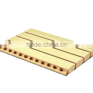 Acoustic Fire Retardant Soundproofing Grooved Wood Paneling for Walls thumbnail-4