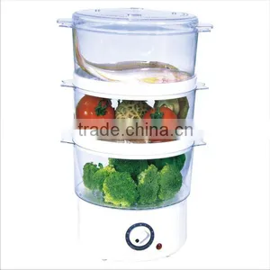 XJ-92214II 3 Layer 60 Minutes 7.2L Removable Parts Electric Steam Cooker ,CE ROHS Plastic Iptima Steamer for Sale thumbnail-1