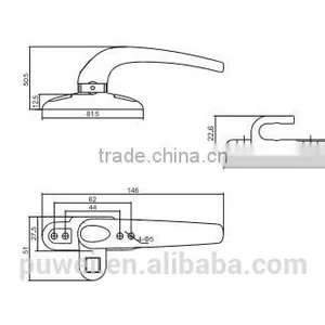 Aluminum Grab Handle Door and Window Handle Casement Window Handle thumbnail-2