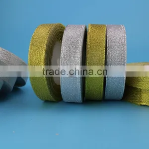 Silver And Gold Color Glitter Metallic Ribbon thumbnail-1