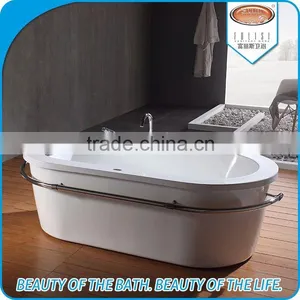 New Arrival Oval Shaped Simple White Bathtub thumbnail-1