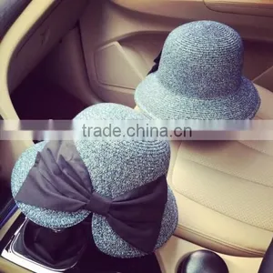 2016 Latest Factory Direct Ladies Custom Bucket Hat High Quality Big Butterfly Knot Cypress Hill Bucket Hat thumbnail-3