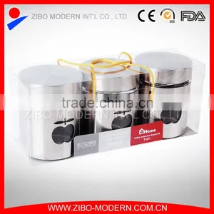 Wholesale Stainless Steel Storage Set Glass Jar With Lid thumbnail-1