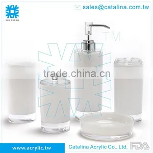Set or Separate of Tumbler Lotion Dispenser Cotton Jar Soap Dish Acrylic Diamond Bathroom Supplies With Serving Tray thumbnail-6