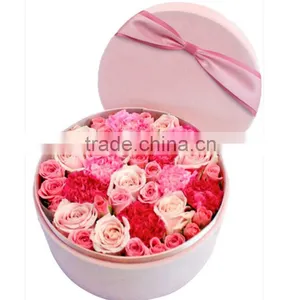 Round Fabric Flower Boxes With Ribbon Bowknot thumbnail-2
