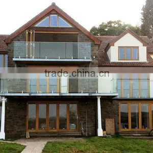 Safety Glass Fence Design By Stainless Steel Spigots With Tempered Glass Sheet Combination/Frameless Glass Railing thumbnail-4