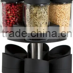 SINOGLASS 12pcs Measurable Cylinder Glass Jars 100ml Glass Spice Jar Rack thumbnail-1