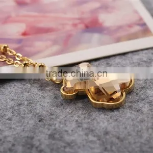 Champagne !Charming ! Fashion Design ! Latest Gold Chain Big Stone Bear Necklace thumbnail-4