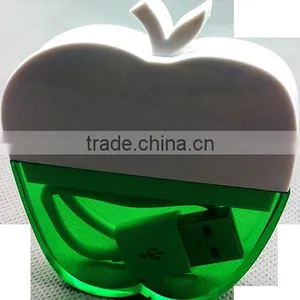 High Speed Mini 2.0 Version Portable 3port USB Hub With Led Back Round Light thumbnail-3