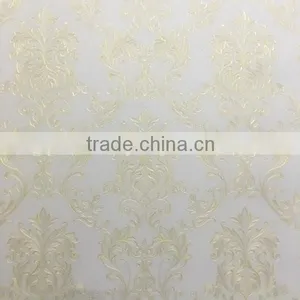 Vinyl Wallpaper With Golden European Flowers for House thumbnail-4